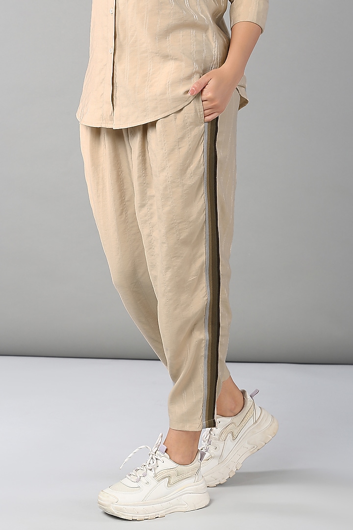 Beige Cotton Co-Ord Set by TUNA ACTIVE at Pernia's Pop Up Shop
