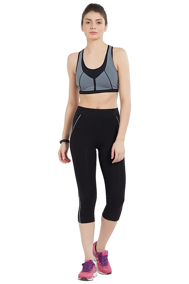 Black Capri Track Pants Design by TUNA ACTIVE at Pernia's Pop Up Shop 2023