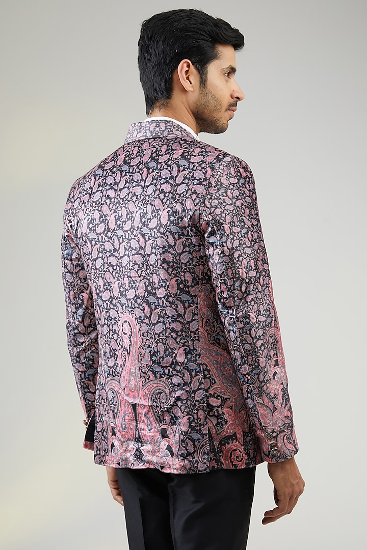 Black Velvet Digital Printed Blazer by TushPosh at Pernia's Pop Up Shop