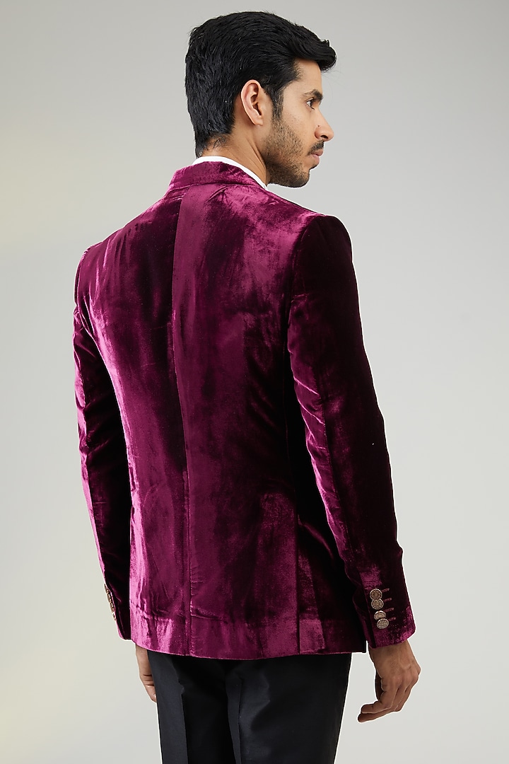 Deep Purple Velvet Blazer by TushPosh at Pernia's Pop Up Shop