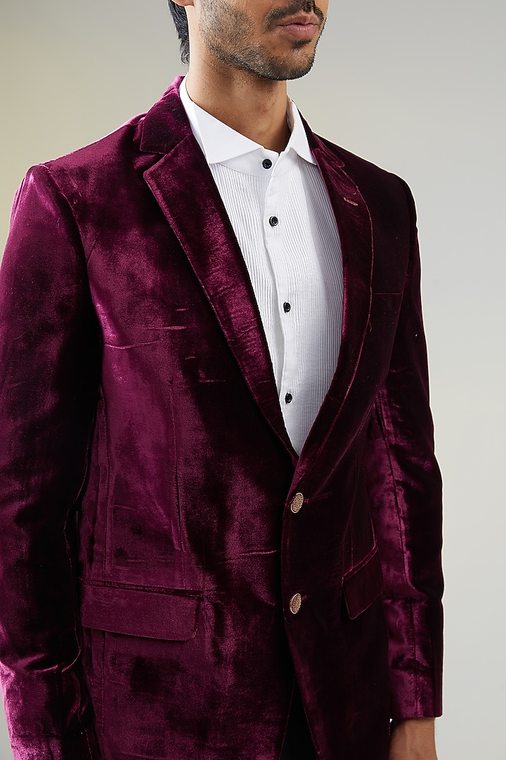 Deep Purple Velvet Blazer by TushPosh at Pernia's Pop Up Shop