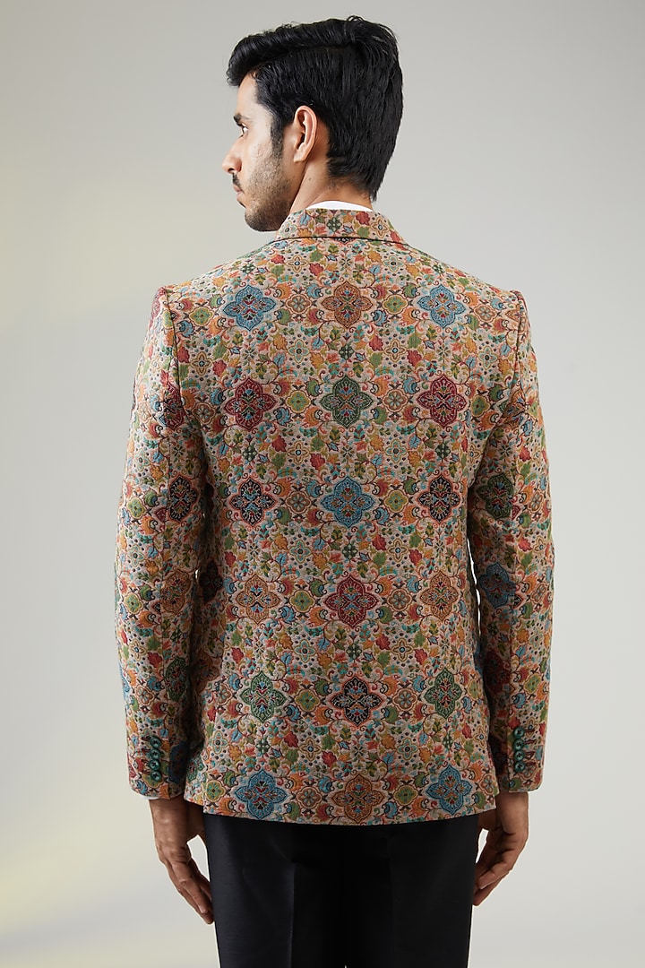 Beige Polyester Blazer by TushPosh at Pernia's Pop Up Shop