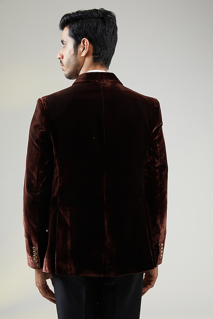 Brown Velvet Blazer by TushPosh at Pernia's Pop Up Shop