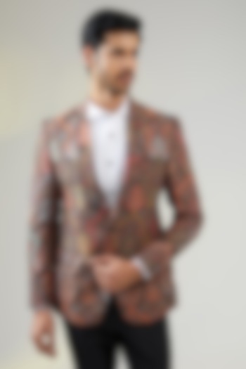 Multi-Colored Polyester Blazer by TushPosh