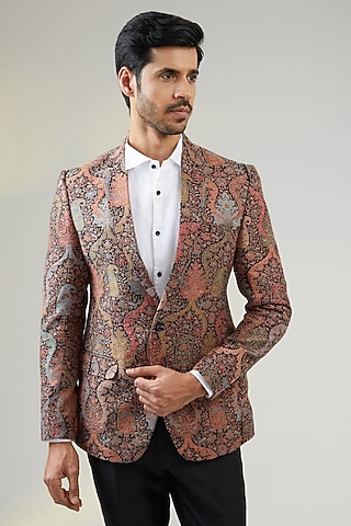 Multi-Colored Polyester Blazer by TushPosh