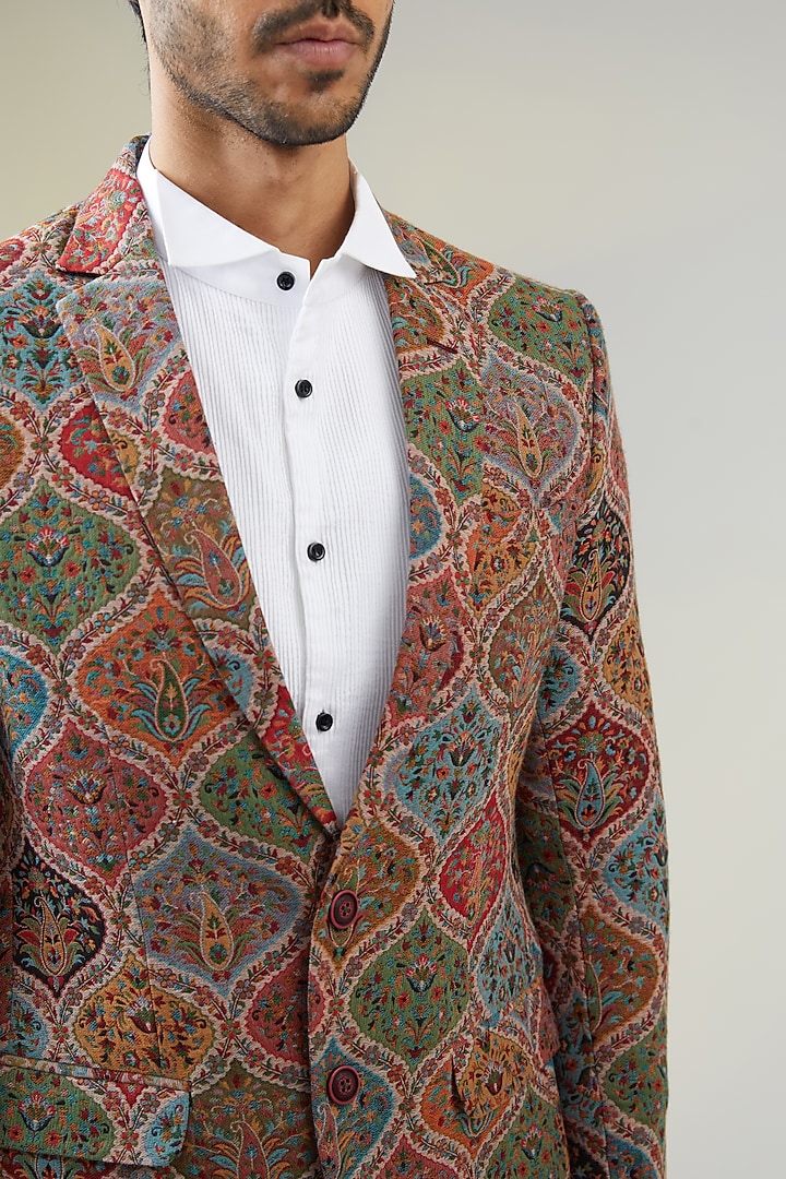 Multi-Colored Polyester Blazer by TushPosh at Pernia's Pop Up Shop
