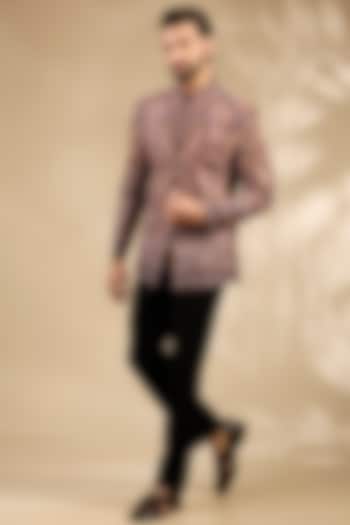 Multi-Colored Viscose Thread Embroidered Wedding Bandhgala Set by TushPosh at Pernia's Pop Up Shop