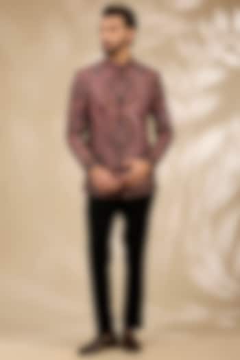 Multi-Colored Viscose Thread Embroidered Wedding Bandhgala Set by TushPosh at Pernia's Pop Up Shop