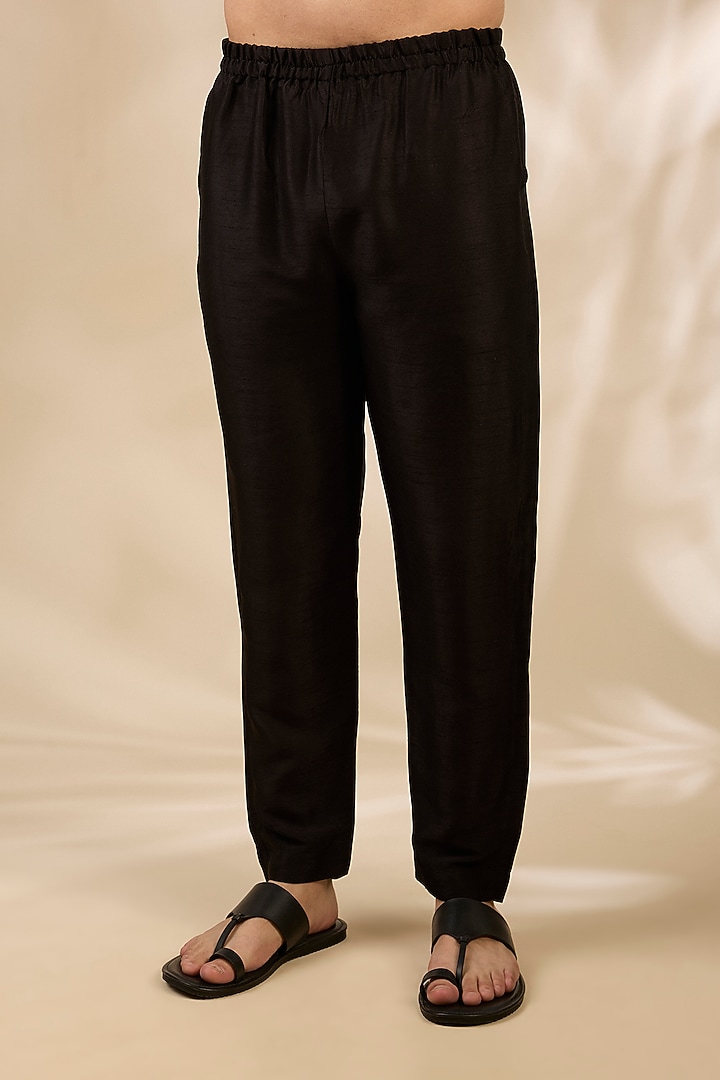 Black Viscose Kurta Set by TushPosh at Pernia's Pop Up Shop