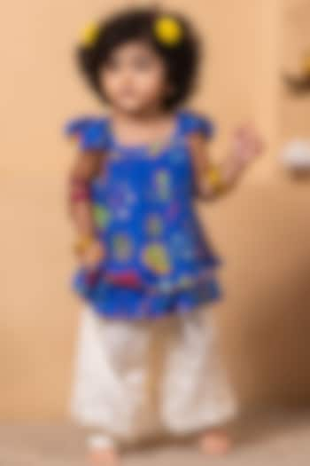 Multi-Colored Viscose Printed Kurta Set For Girls by Tura Turi at Pernia's Pop Up Shop