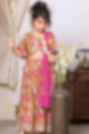 Multi-Colored Viscose Silk Printed Lehenga Set For Girls by Tura Turi at Pernia's Pop Up Shop