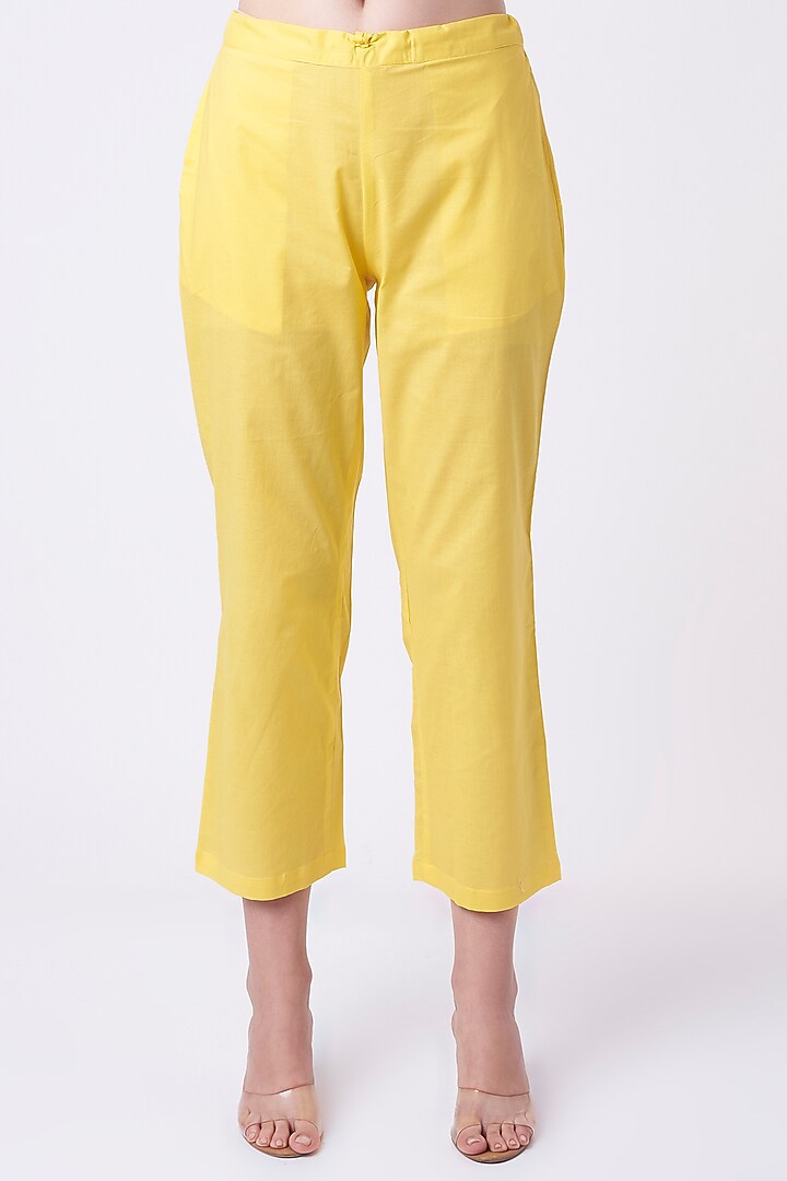 Bright Yellow Embroidered Kurta Set by Turaja at Pernia's Pop Up Shop