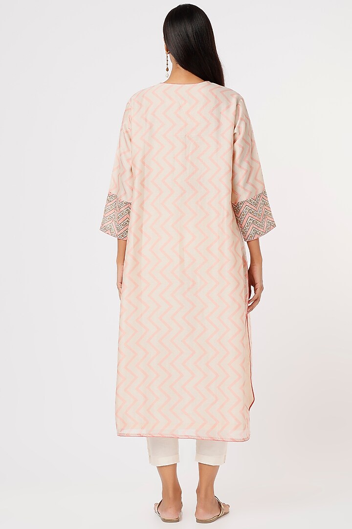 Beige Digital Printed Kurta by Turaja at Pernia's Pop Up Shop