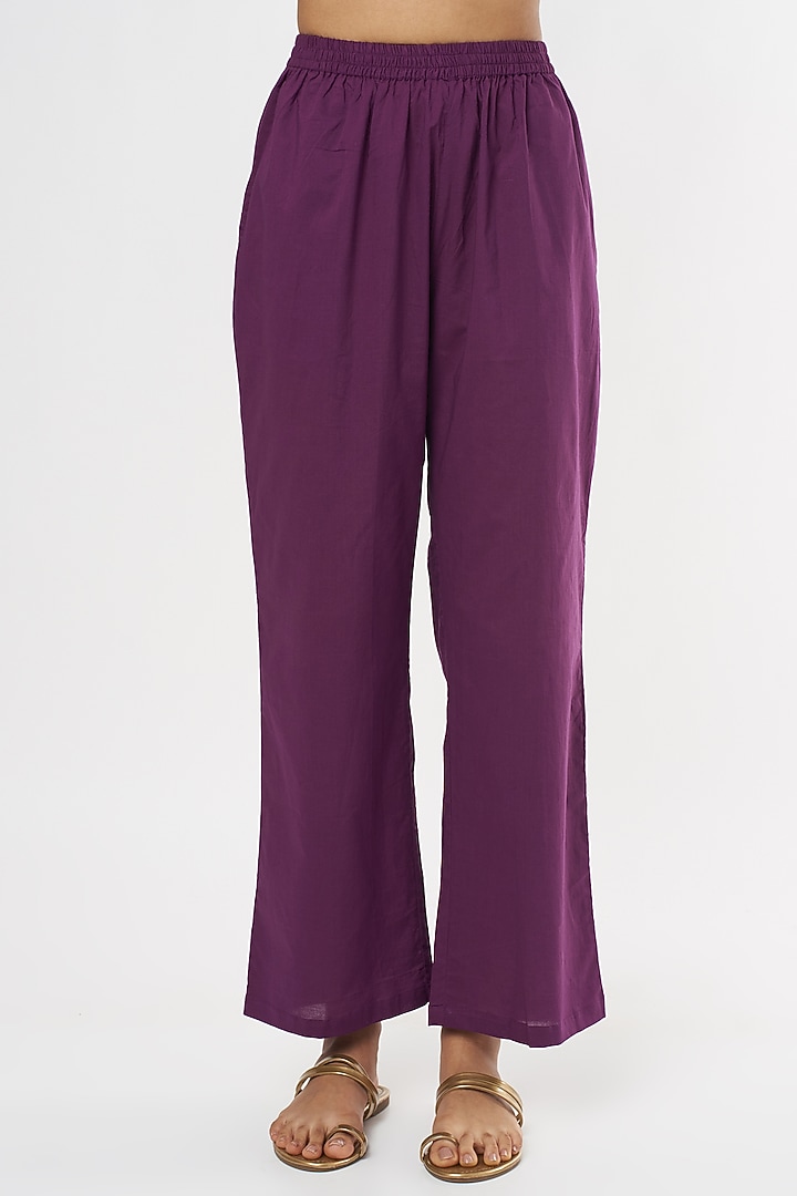 Purple Embroidered Woven Kurta Set by Turaja at Pernia's Pop Up Shop