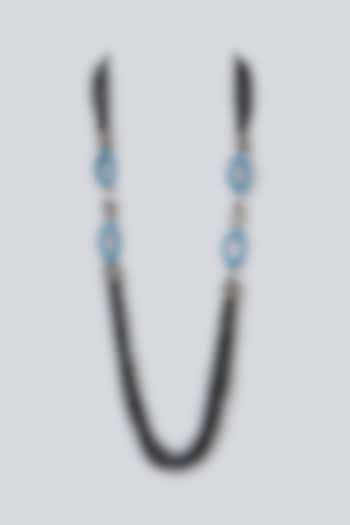 Two-Tone Finish Semi-Precious Stone & Beaded Necklace by Turquoise Jewels at Pernia's Pop Up Shop