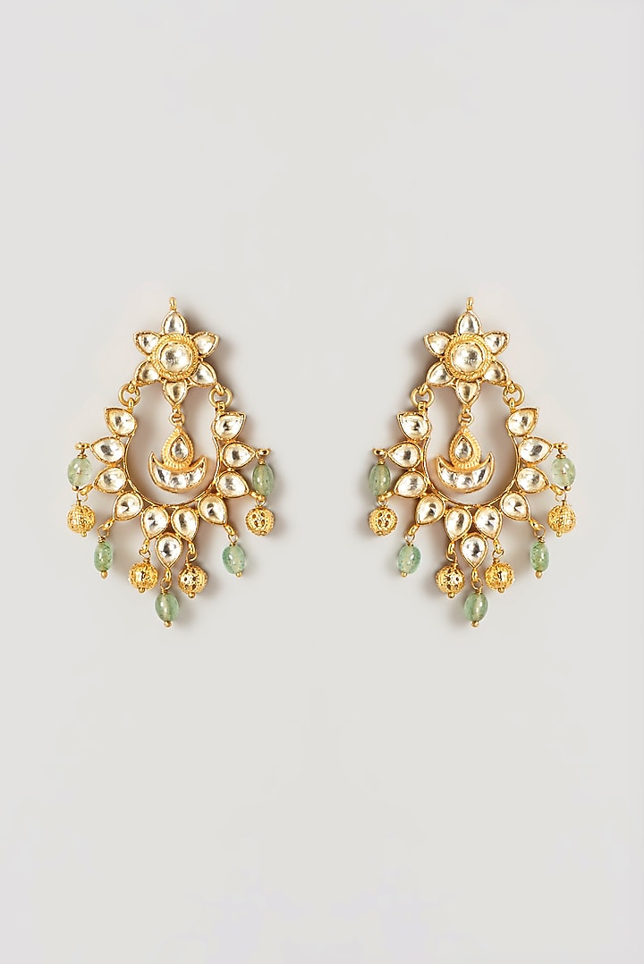 Gold Plated Kundan Polki & Semi-Precious Stone Choker Necklace Set by Turquoise Jewels at Pernia's Pop Up Shop