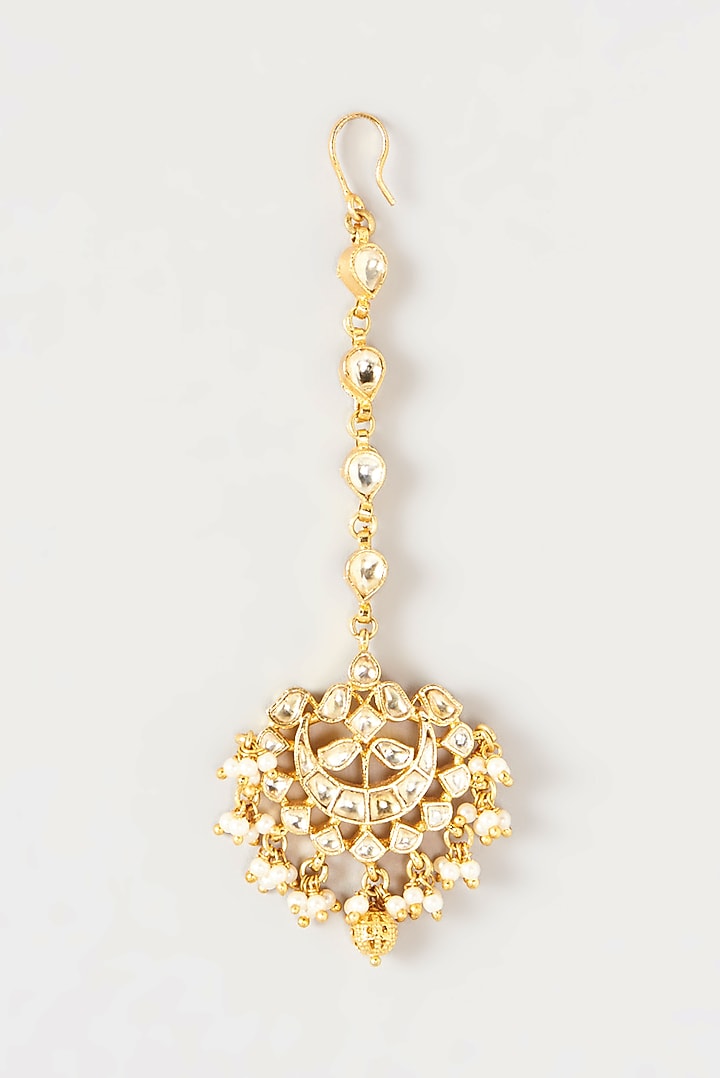 Gold Plated Kundan Polki & Semi-Precious Stone Choker Necklace Set by Turquoise Jewels at Pernia's Pop Up Shop