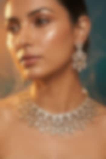 Micro Gold Finish Kundan Polki & Pearl Necklace Set by Tussya at Pernia's Pop Up Shop