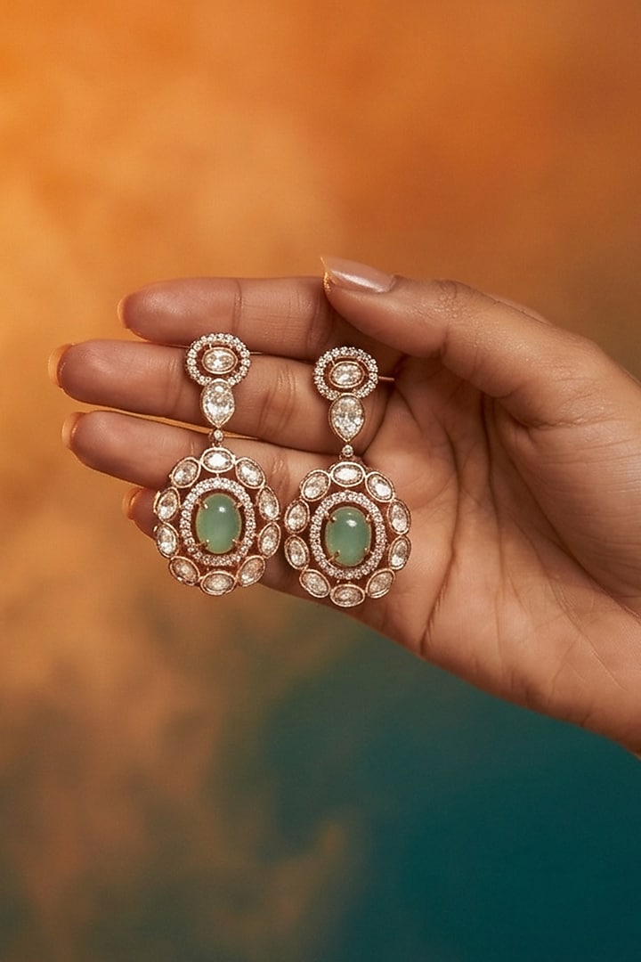 Micro Gold Finish Kundan Polki & Pearl Necklace Set by Tussya at Pernia's Pop Up Shop