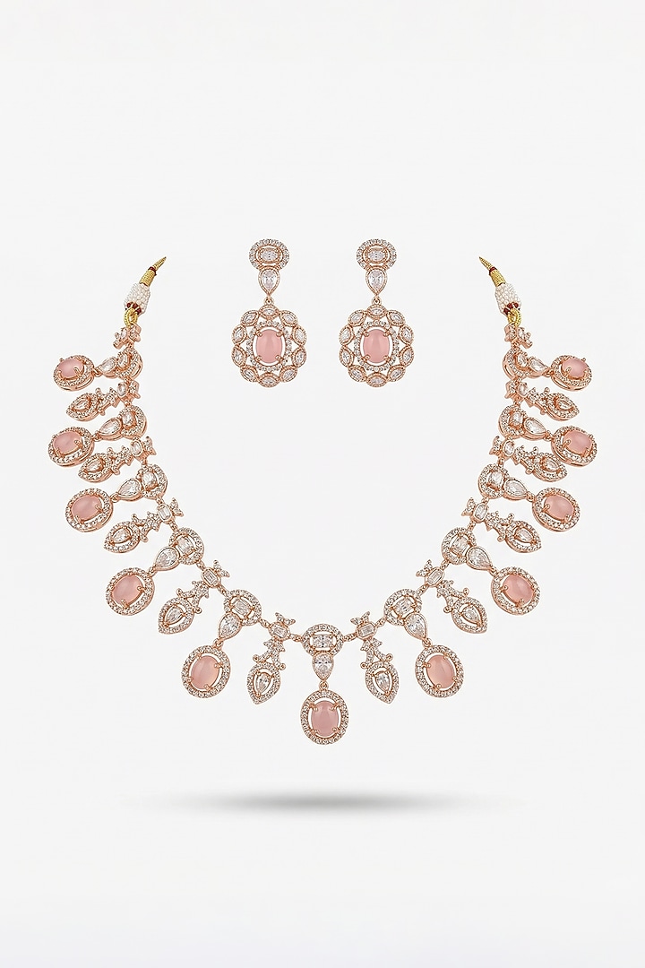 Micro Gold Finish Kundan Polki & Pearl Necklace Set by Tussya at Pernia's Pop Up Shop