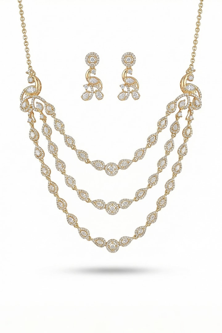 Micro Gold Finish Kundan Polki & Pearl Necklace Set by Tussya at Pernia's Pop Up Shop