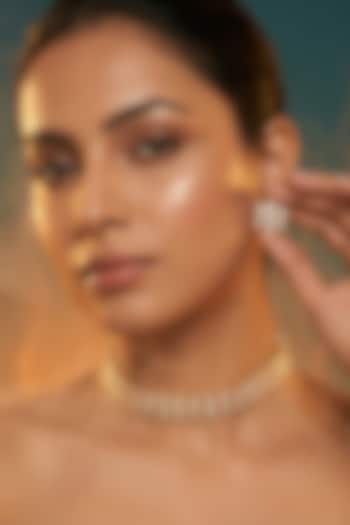 Micro Gold Finish Kundan Polki & Pearl Necklace Set by Tussya at Pernia's Pop Up Shop