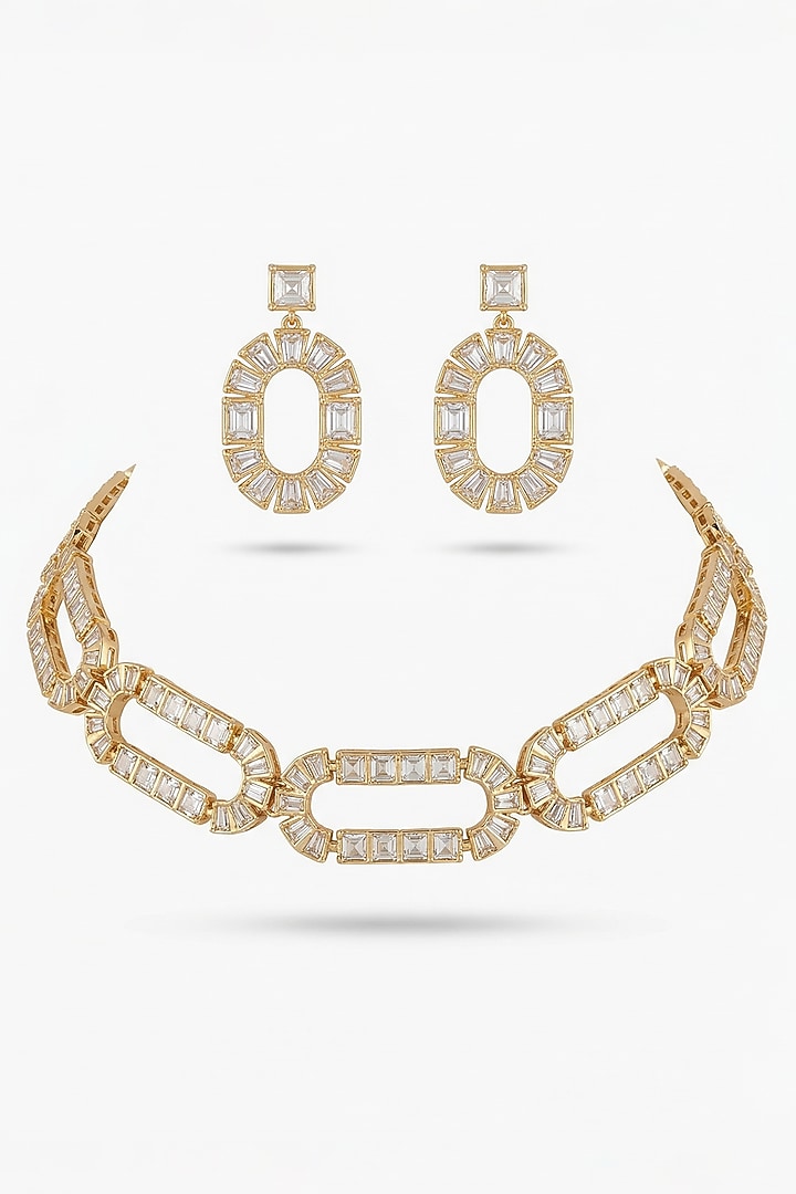 Micro Gold Finish Kundan Polki & Pearl Necklace Set by Tussya at Pernia's Pop Up Shop