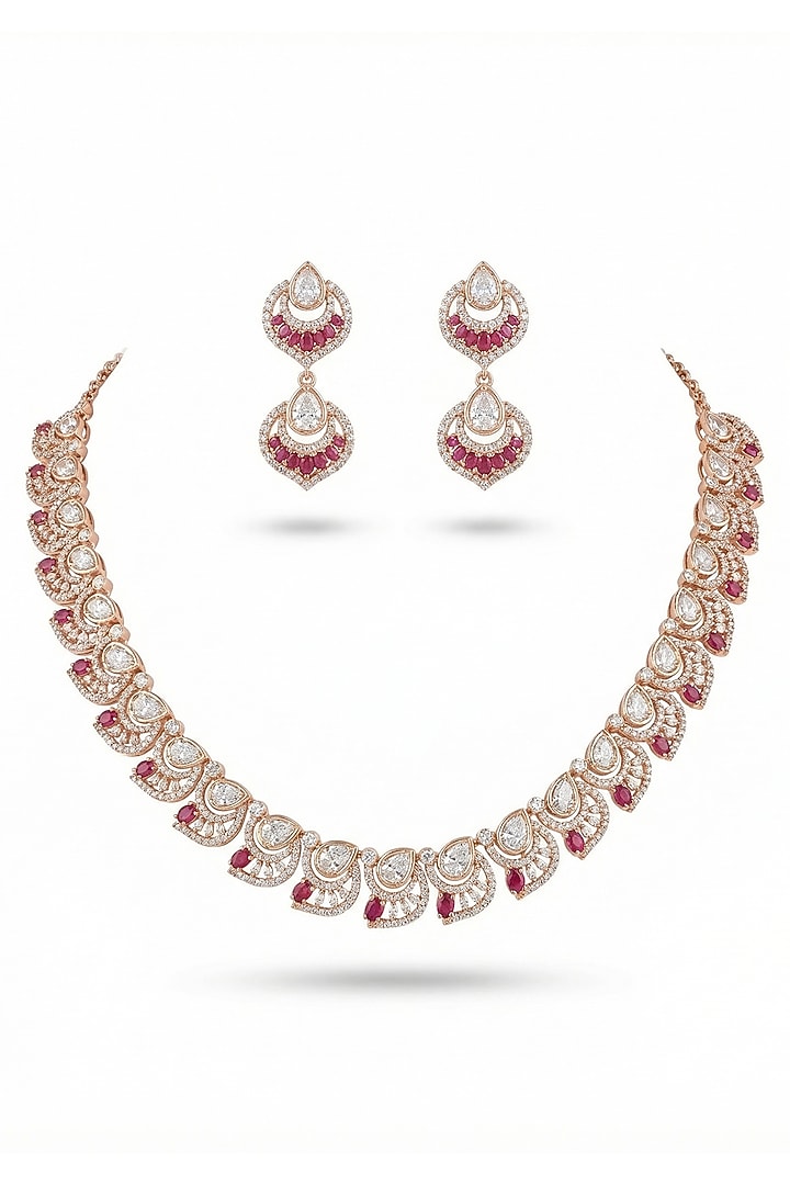 Micro Gold Finish Kundan Polki & Pearl Necklace Set by Tussya at Pernia's Pop Up Shop