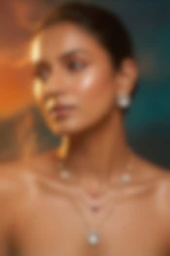 Micro Gold Finish Kundan Polki & Pearl Necklace Set by Tussya at Pernia's Pop Up Shop