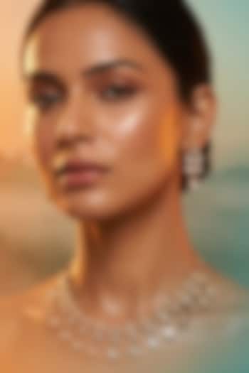 Micro Gold Finish Kundan Polki & Pearl Necklace Set by Tussya at Pernia's Pop Up Shop