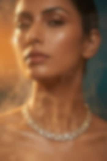 Micro Gold Finish Kundan Polki & Pearl Necklace Set by Tussya at Pernia's Pop Up Shop