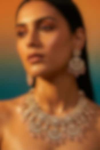 Micro Gold Finish Kundan Polki & Pearl Necklace Set by Tussya at Pernia's Pop Up Shop