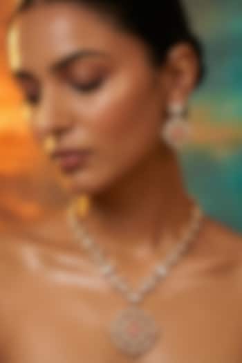 Micro Gold Finish Kundan Polki & Pearl Necklace Set by Tussya at Pernia's Pop Up Shop