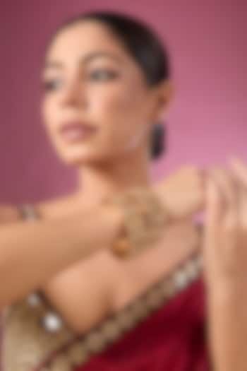 Gold Finish Temple Bangles (Set Of 2) by Tussya at Pernia's Pop Up Shop