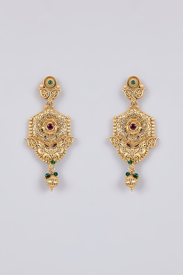 Gold Finish Temple Choker Necklace Set by Tussya at Pernia's Pop Up Shop