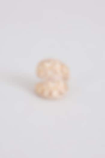 Gold Finish Kundan Polki Ring by Tussya at Pernia's Pop Up Shop