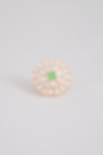 Gold Finish Kundan Polki Ring by Tussya at Pernia's Pop Up Shop