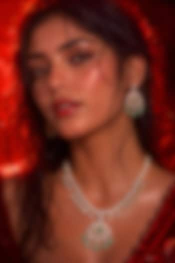 Micro Gold Finish Kundan Polki & Pearl Necklace Set by Tussya at Pernia's Pop Up Shop