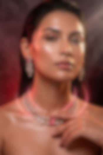 Micro Gold Finish Kundan Polki & Pink Stone Choker Necklace Set by Tussya at Pernia's Pop Up Shop