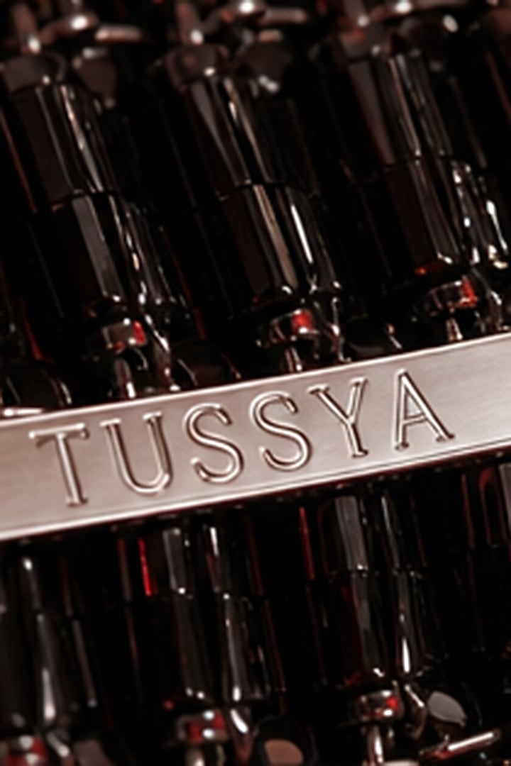 Black Glass Crystal Handwoven Handbag by Tussya at Pernia's Pop Up Shop