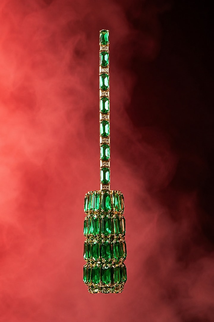 Green Glass Crystal Handwoven Handbag by Tussya at Pernia's Pop Up Shop