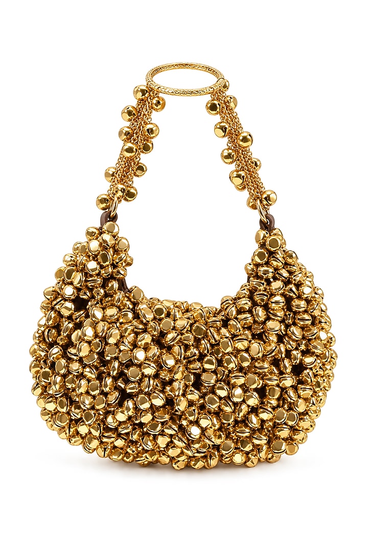 Gold Brass Handcrafted Handbag by Tussya at Pernia's Pop Up Shop