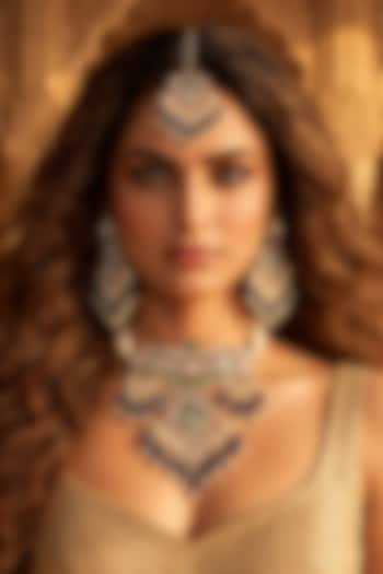 Gold Plated Kundan Polki Necklace Set by Tussya at Pernia's Pop Up Shop