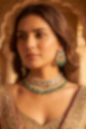 Gold Plated Kundan Polki Necklace Set by Tussya at Pernia's Pop Up Shop