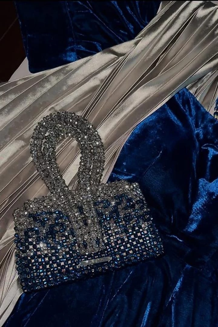 Silver Crystal Clutch by Tussya at Pernia's Pop Up Shop