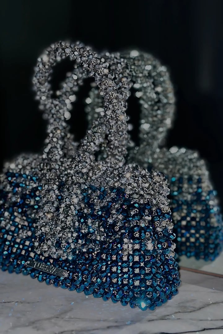 Silver Crystal Clutch by Tussya at Pernia's Pop Up Shop