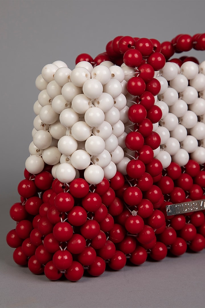 Cherry Red & Ivory Crystal Clutch by Tussya at Pernia's Pop Up Shop