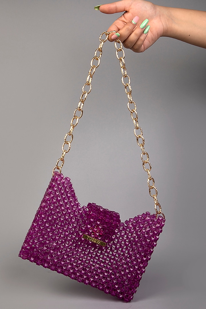 Purple Crystal Clutch by Tussya at Pernia's Pop Up Shop