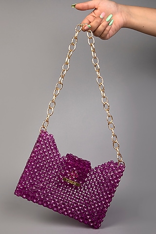 Purple Crystal Clutch by Tussya
