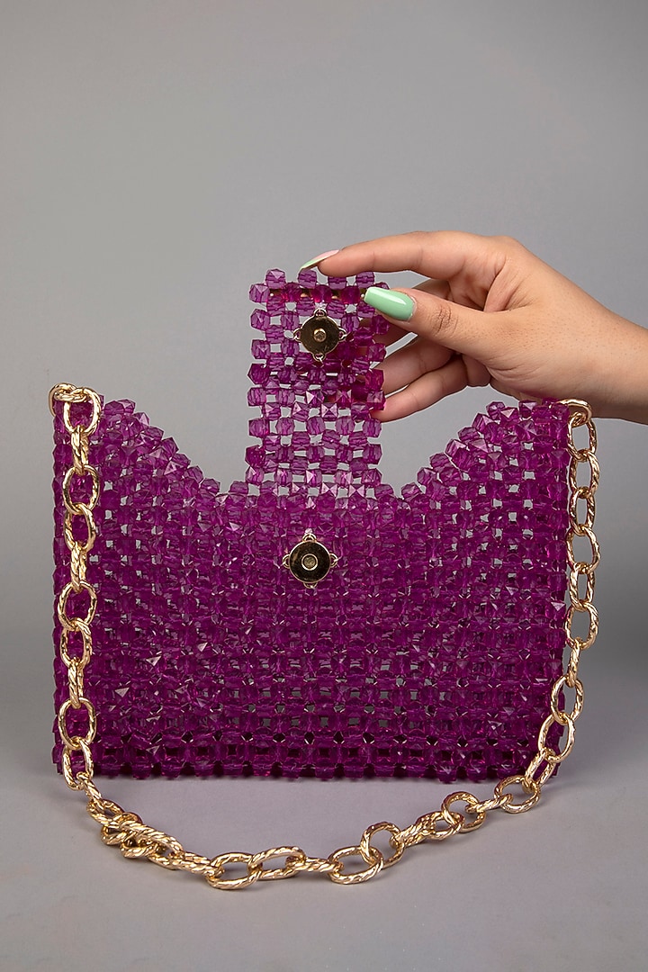 Purple Crystal Clutch by Tussya at Pernia's Pop Up Shop